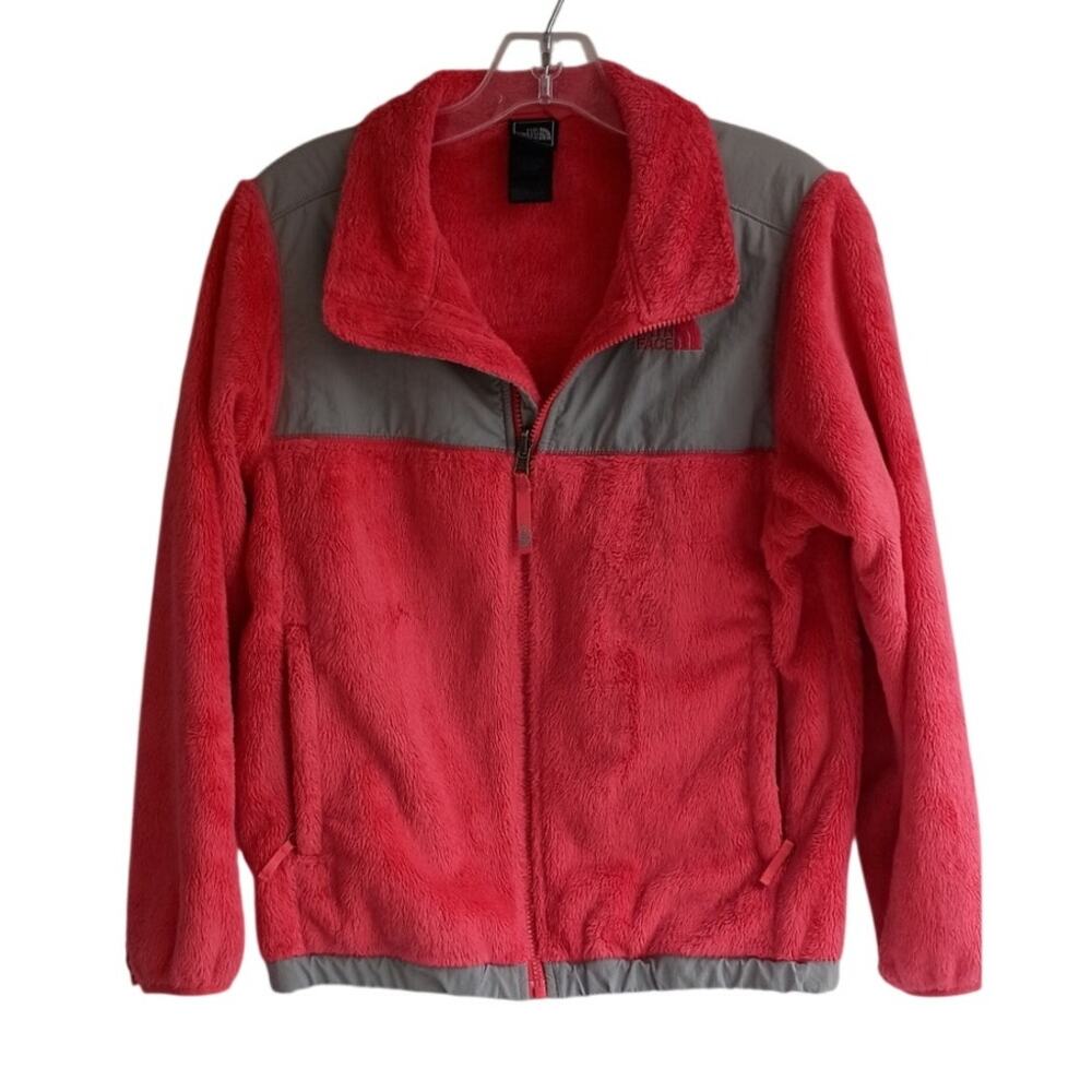 The North Face Denali Fleece Jacket Girls Size large 14/16 Pink/ Gray